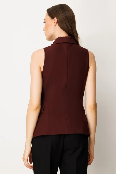 Kruvaze Yaka Kapak Cepli Yelek Ekol - 7