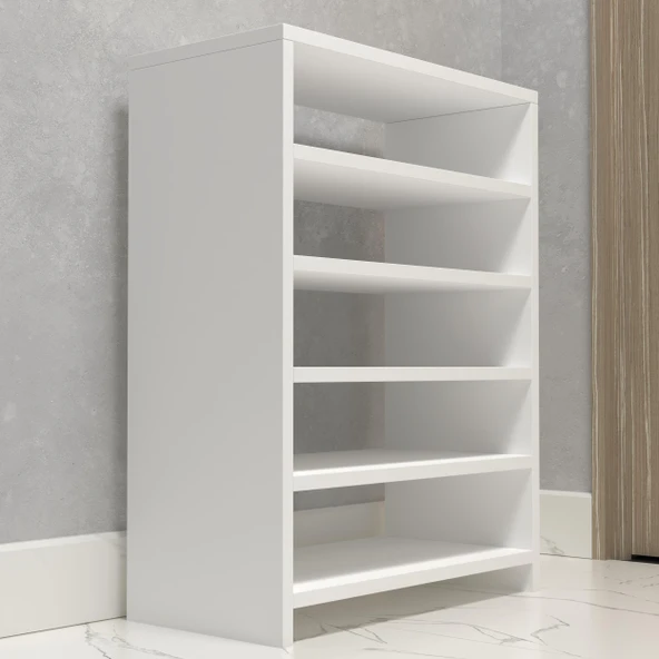 Kenzlife kapaklı ayakkabılık bosnevi mat beyaz suntalam 080*080*30 yimi çift ayakkabı kapasitesi arkalıksız - Resim 3