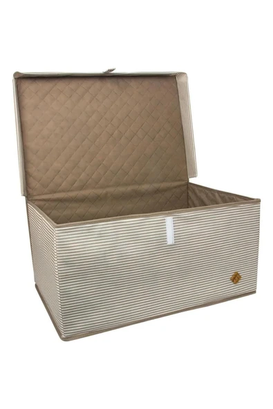 Alas Çok Amaçlı Baza Kutusu Bej Çizgili Tekli 70x40x30 Cm - 2