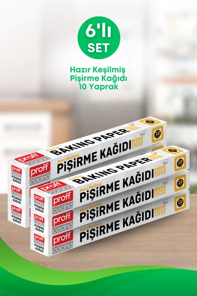 6 Adet 10 Metre Hazır Kesilmiş Fırın Pişirme Kağıdı  Yağ Geçirmez Fırın Kağıdı ürün görseli
