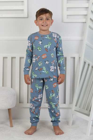 Computer Game Desenli Erkek Çocuk Pijama Takımı ürün görseli