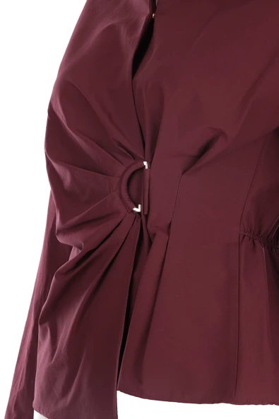 Kruvaze Yaka Önü Tokalı Bluz Ekol - Resim 10