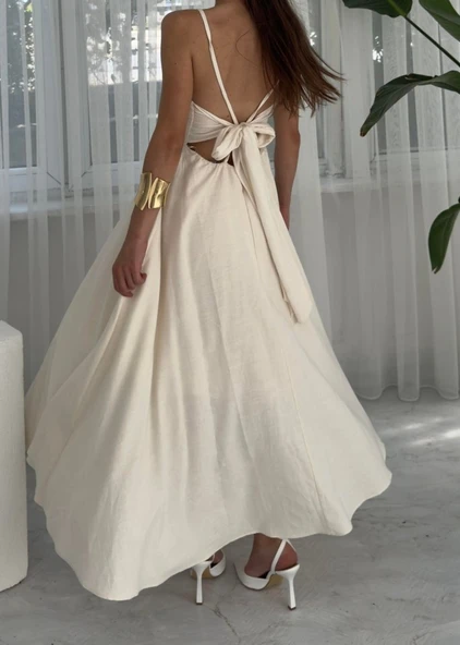 7073 ELBİSE-BEJ - Resim 5