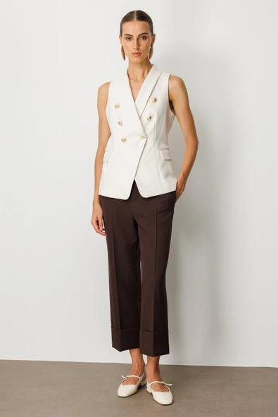 Kruvaze Yaka Kapak Cepli Yelek Ekol - 11