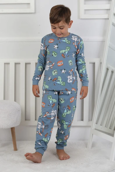 Computer Game Desenli Erkek Çocuk Pijama Takımı - Resim 4