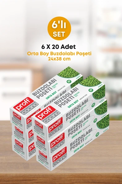 6 Adet 20 Li Buzdolabı Poşeti Orta Boy Dayanıklı Gıda Saklama Torbası-Dondurucu ve Buzluk ürün görseli 1