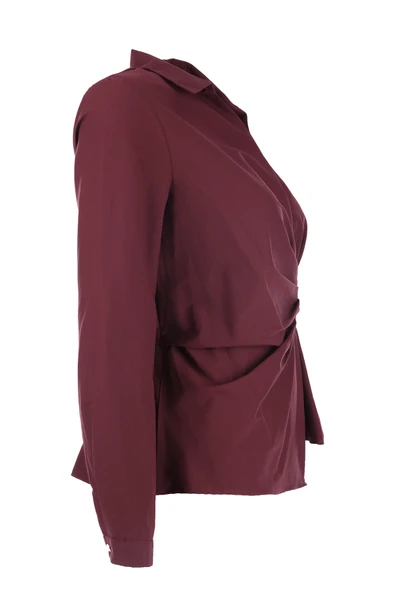 Kruvaze Yaka Önü Tokalı Bluz Ekol - Resim 6