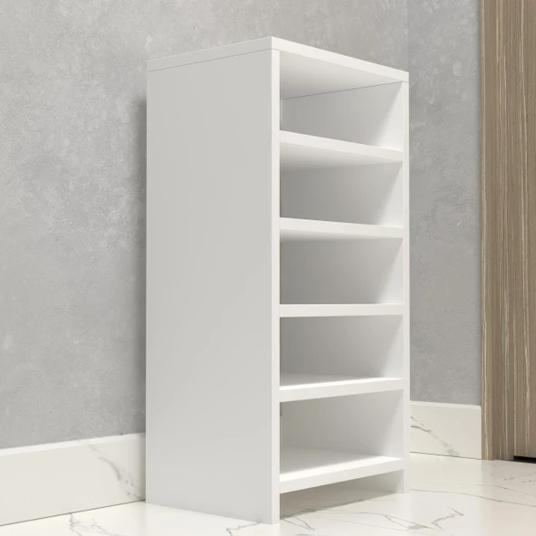 Kenzlife ayakkabılık konevi mat beyaz suntalam 080*040*30 on çift ayakkabı kapasitesi arkalıksız - Resim 3