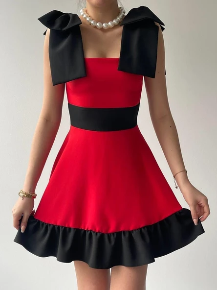 Miron Omuz Fiyonklu Elbise - Resim 8