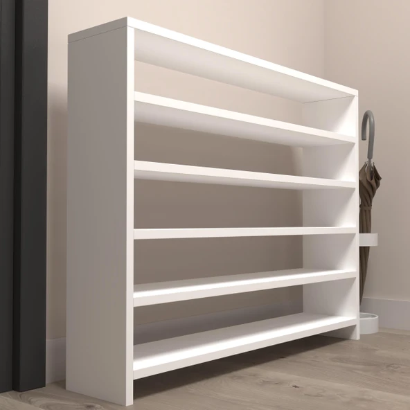 Kenzlife ayakkabılık mısri mat beyaz suntalam 080*080*20 yimi çift ayakkabı kapasitesi arkalıksız - Resim 3