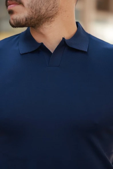 Erkek Hemşire Yaka Kısa Kollu Tişört - Resim 3