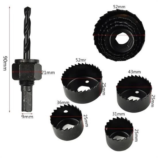 BUFFER® 6 Parça Demir Ahşap Alçıpan Delme Buat Açma Seti - Resim 5