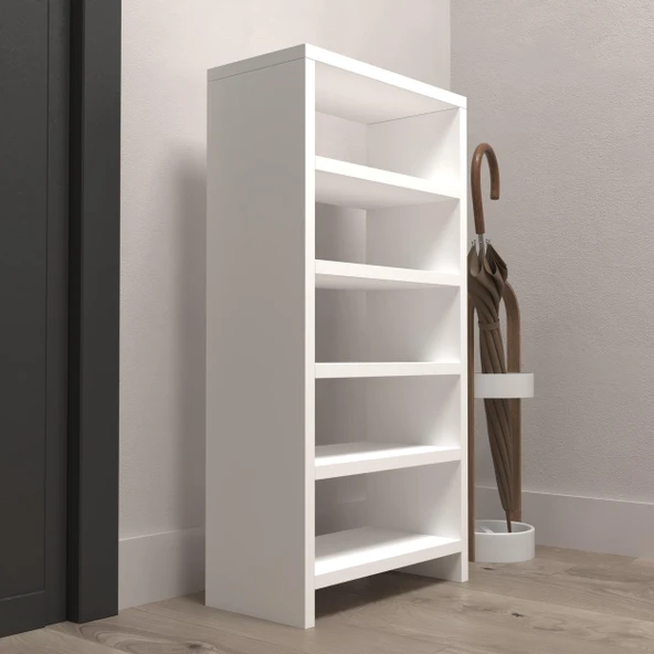 Kenzlife ayakkabılık mısri mat beyaz suntalam 080*040*20 on çift ayakkabı kapasitesi arkalıksız - Resim 3