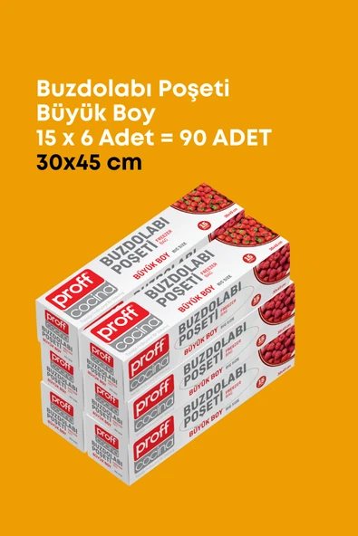 6 Adet 15’li Buzdolabı Poşeti Büyük Boy Dayanıklı Gıda Saklama Torbası 30x45cm - Resim 2