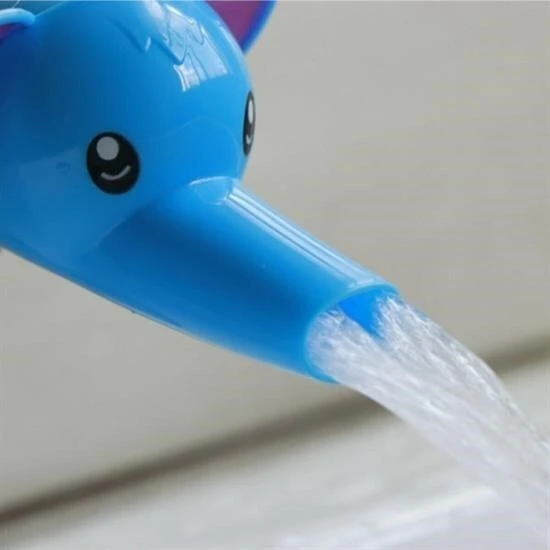BUFFER® Çocuklar İçin Eğitici ve Güvenli Musluk Uzatıcı Genişletici Başlık Aparatı Fil Figürlü - Resim 5