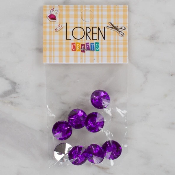 Loren Crafts mor 8 li düğme - 200 ürün görseli