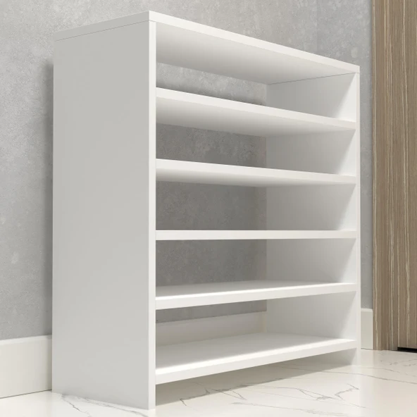 Kenzlife ayakkabılık konevi mat beyaz suntalam 080*080*30 yimi çift ayakkabı kapasitesi arkalıksız - Resim 3