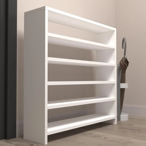 Kenzlife ayakkabılık mısri mat beyaz suntalam 080*060*20 onbeş çift ayakkabı kapasitesi arkalıksız - Resim 3