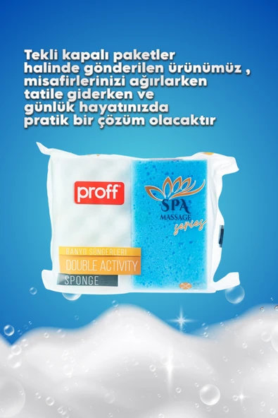 4 Adet Banyo Vücut Duş Masaj Süngeri Spa Süngeri Banyo Terapi Süngeri- Paketli - Resim 4