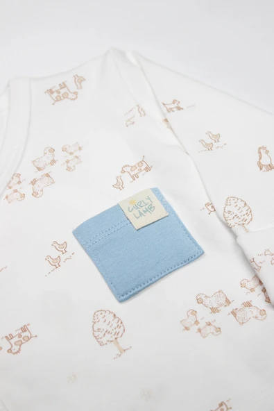 Bistyle Curly Lamb 3'lü Zıbın Takımı 13107 Bej Ekru - Resim 3