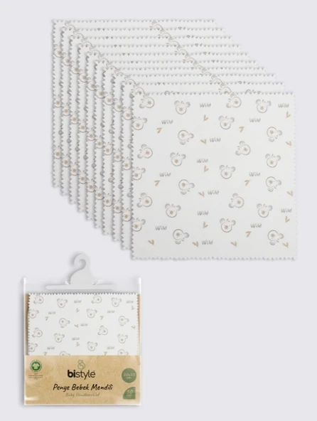 Bistyle Koala 20x20 10'lu Penye Mendil 90165 Ekru