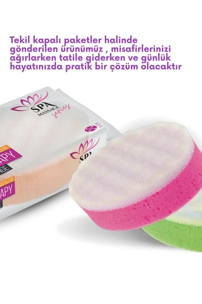 2 Adet Banyo Vücut Duş Masaj Süngeri Spa Süngeri Banyo Terapi Süngeri - Resim 2