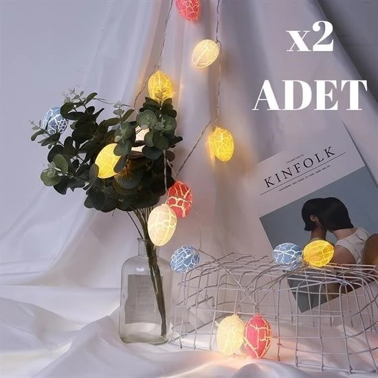 BUFFER® 10lu Renkli Yumurta Şeklinde Dekoratif Dolama Led Aydınlatma - Resim 8