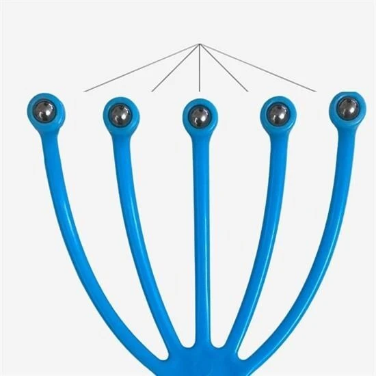 BUFFER® Çok Fonksiyonlu 5 Uçlu Bilyeli Baş Boyun Bacak Kol Masaj Alet Rahatlatıcı Kafa Masaj Aparatı - 5