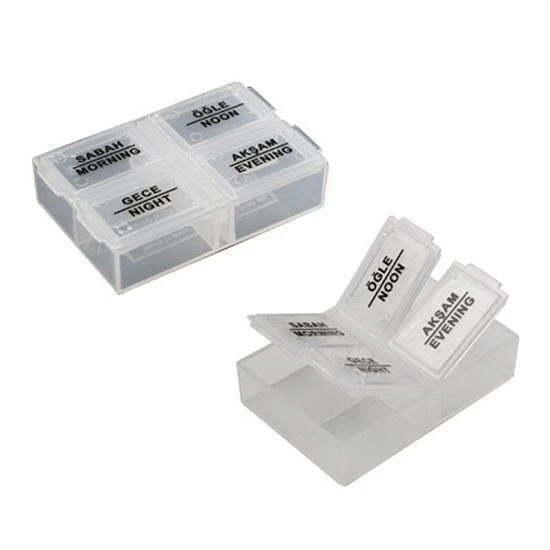 BUFFER® 4 Öğün Günlük Hap İlaç Saklama Taşıma Kutusu İlaç Hatırlatıcı - 5