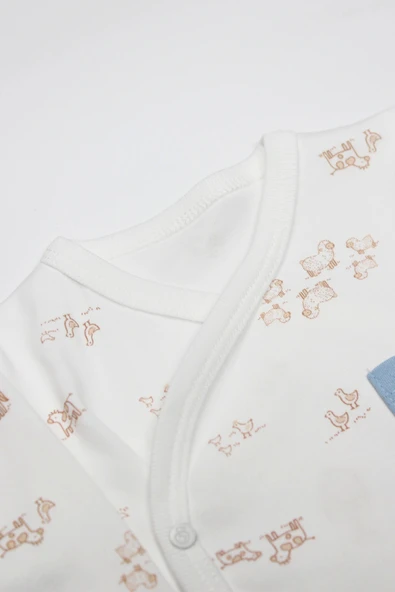 Bistyle Curly Lamb 3'lü Zıbın Takımı 13107 Bej Ekru - Resim 2