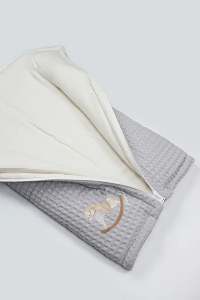 Bistyle Fermuarlı Natural Life Pike Battaniye Boy 70114 Gri - 5