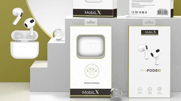 MobiLX ProPODS 3. Nesil Kablosuz Bluetooth Kulak İçi Kulaklık – HD Mikrofon, Ultra Hafif, HiFi Stereo Ses, Kılıf Hediyeli - 5