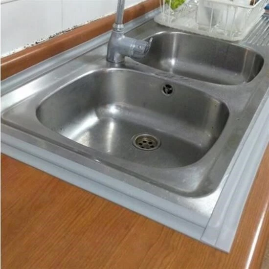 BUFFER® Gri Su Sızdırmaz  Banyo Mutfak Lavabo Küvet İzolasyon Şerit Bant - 12