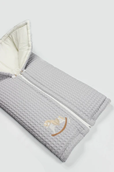 Bistyle Fermuarlı Natural Life Pike Battaniye Boy 70114 Gri - 7