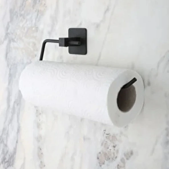 BUFFER® Kendiliğinden Yapışkanlı Siyah Paslanmaz Metal Rulo Havluluk Aparat ürün görseli