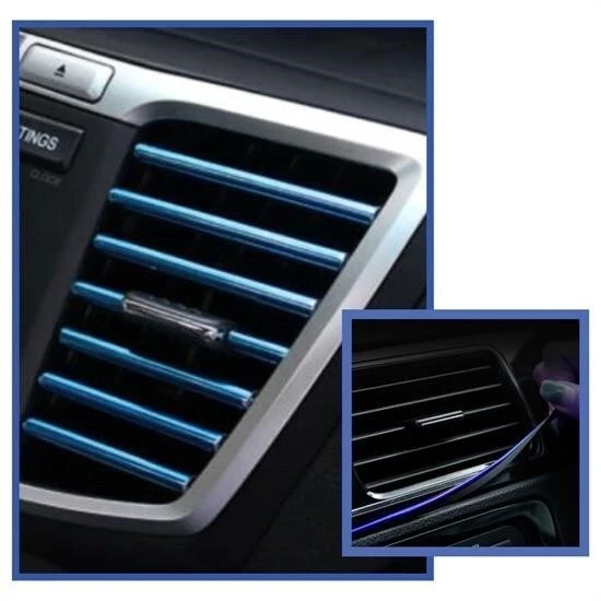 BUFFER® Mavi Araba OtoTrim Dekorasyon Şeridi Kauçuk Elastik Kolay Kurulum 5 metre Şerit Bant - Resim 6