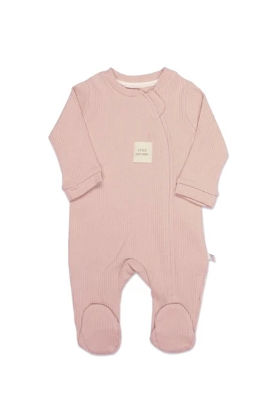 Bistyle Style Natural Fermuarlı Bebe Tulum 15115 Pembe