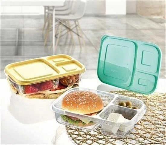 BUFFER® 3 Bölmeli Sefer Tası Pratik Kolay Gıda Diyet Saklama Erzak Kabı - 8