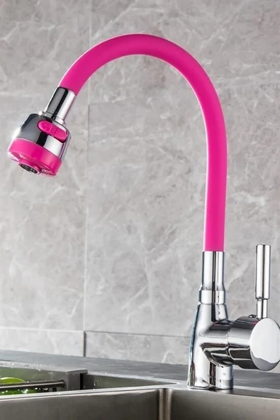 BUFFER® Oynar Başlıklı Tasarruflu Kubar Musluk Borusu ve Başlığı  Pembe - Resim 14