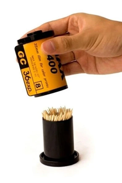 Dörtgen Fotoğraf Filmi Şeklinde Kürdanlık Kürdan Tutucu Kutu - Resim 8