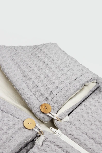 Bistyle Fermuarlı Natural Life Pike Battaniye Boy 70114 Gri - 2