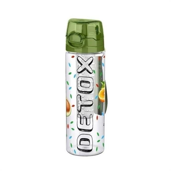 BUFFER® Tutma Saplı Kilitli Kendiliğinden Süzgeçli Kolay Taşınabilir Detoks Sporcu Diyet Matarası - 1