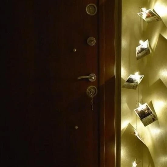 BUFFER® Bakır Renkli Led Işıklı Fotoğraf Asma Işık Süsleme Mandalları - Resim 15