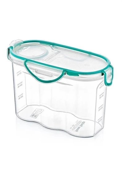 BUFFER® Kilitli Kapaklı Contalı Hava,Su Sıvı Geçirmez 1,2 Litre Erzak Saklama Kabı-SA580 - 5