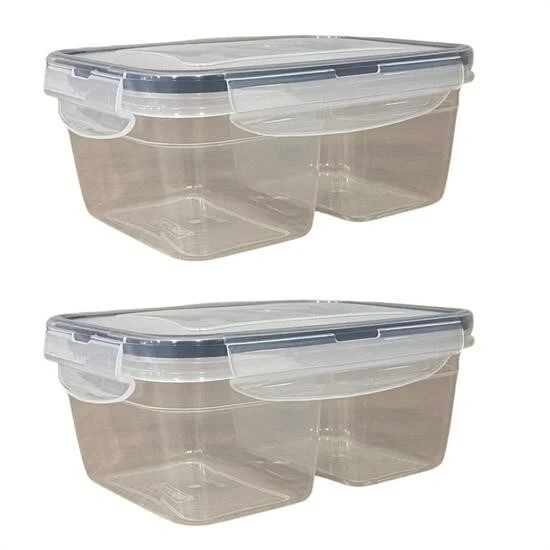 BUFFER® 2 Bölmeli 0,45+0,45 Litre Kilitli Kapaklı Erzak Saklama Kabı LC-524 - 7