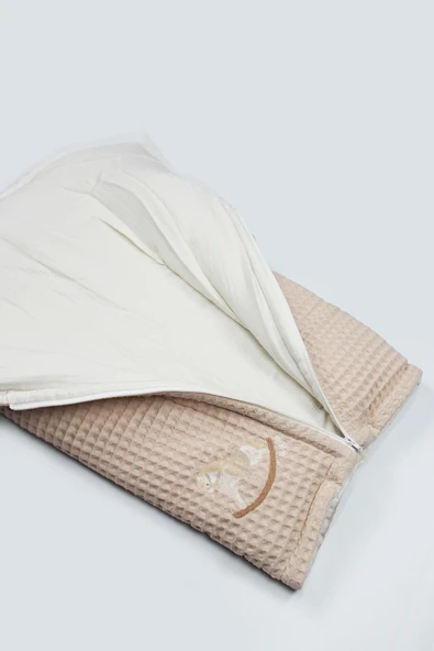 Bistyle Fermuarlı Natural Life Pike Battaniye Boy 70114 Bej - 5