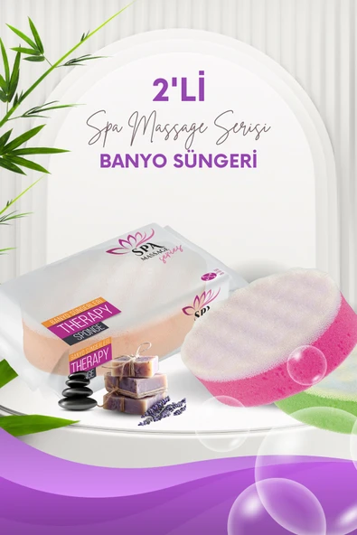 2 Adet Banyo Vücut Duş Masaj Süngeri Spa Süngeri Banyo Terapi Süngeri ürün görseli 1