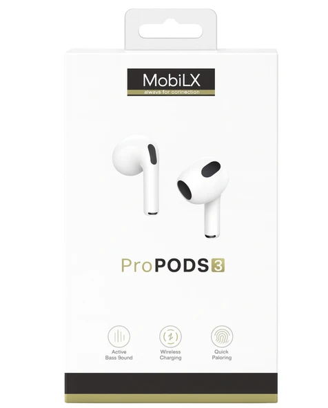 MobiLX ProPODS 3. Nesil Kablosuz Bluetooth Kulak İçi Kulaklık – HD Mikrofon, Ultra Hafif, HiFi Stereo Ses, Kılıf Hediyeli - 2