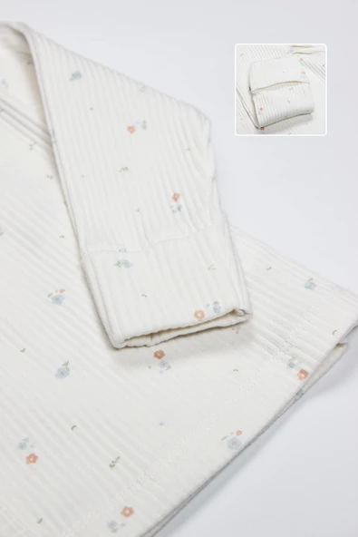 Bistyle Bloom White 3'lü Zıbın Takım 13112 Ekru Gül Kurusu - Resim 6