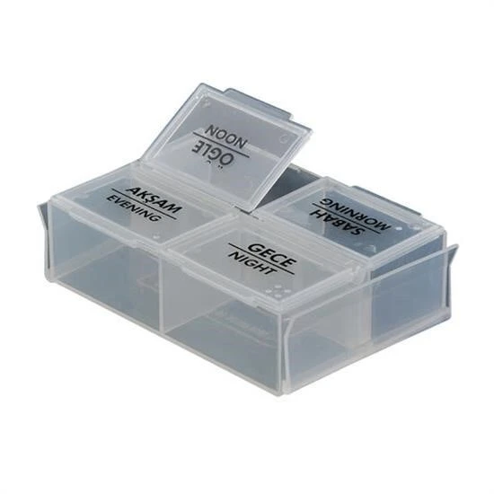 BUFFER® 4 Öğün Günlük Hap İlaç Saklama Taşıma Kutusu İlaç Hatırlatıcı - 4